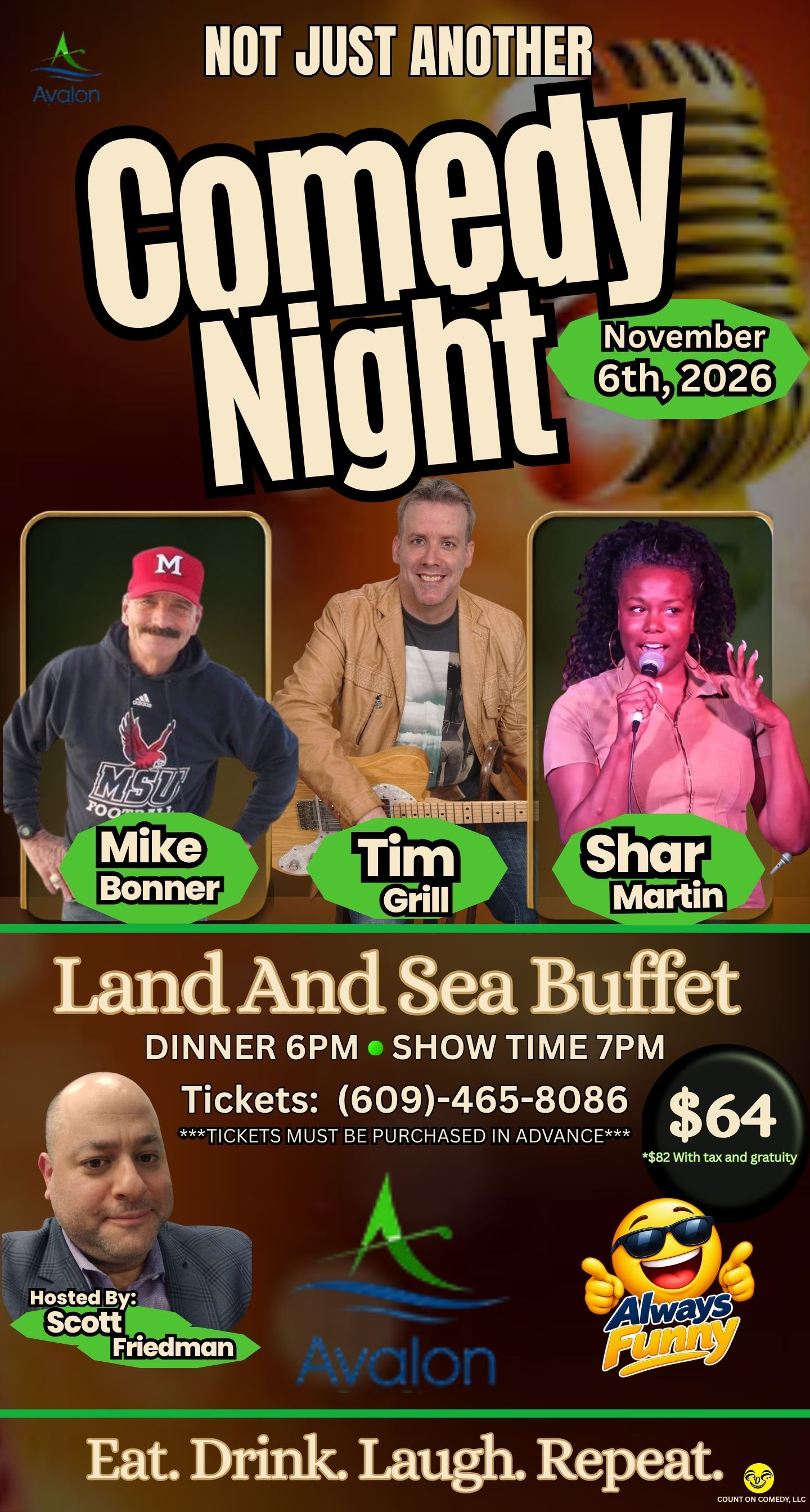Comedy show flyer 15X28